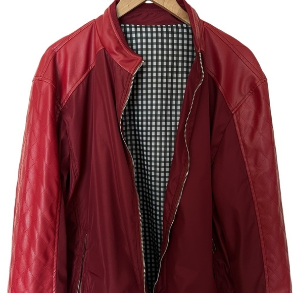 Bomber Style Red Jacket Size Large - Picture 4 of 6